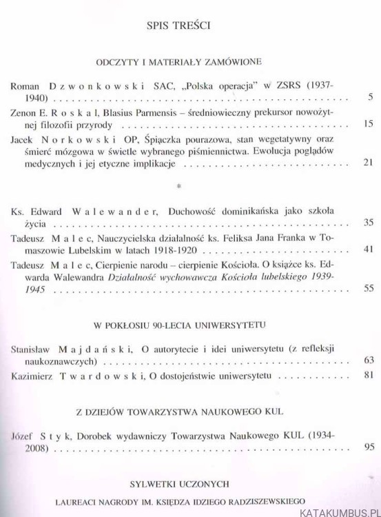 Summarium nr 38(58) 2009. Red. STANISŁAW MAJDAŃSKI