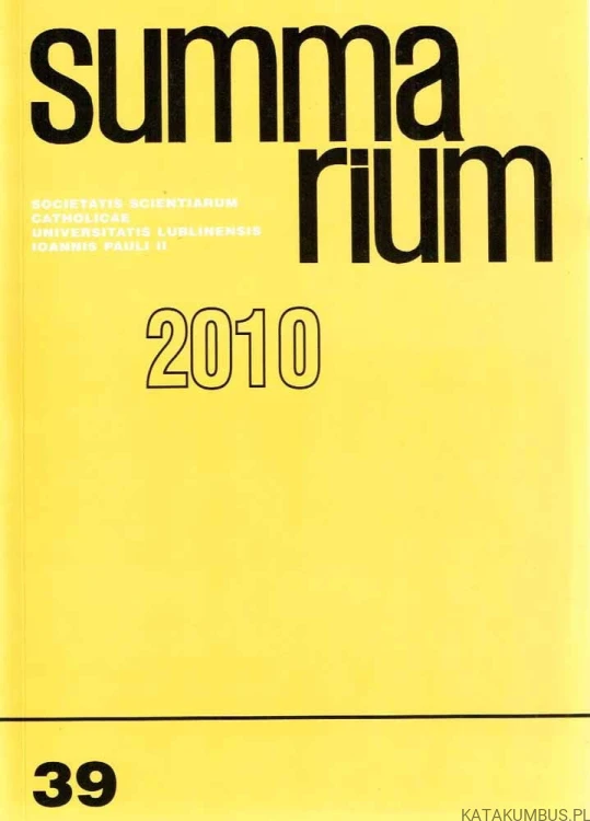 Summarium nr 39(59) 2010. Red. STANISŁAW MAJDAŃSKI