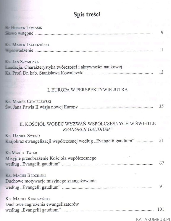 Kościół wobec wyzwań współczesnych. Ks. MAREK JAGODZIŃSKI, Ks. JAROSŁAW WOJTKUN