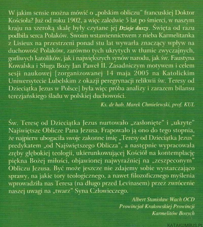 Polskie oblicze św. Teresy z Lisieux. red. KS. MAREK CHMIELEWSKI