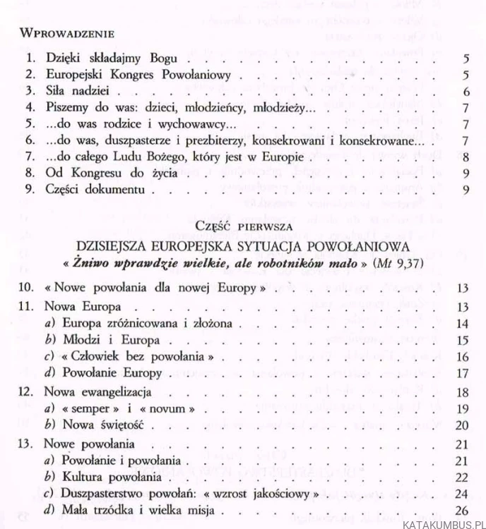 Nowe powołania dla nowej Europy