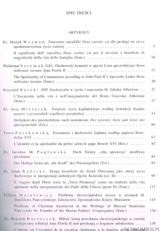 Roczniki Teologiczne LIV/ 2007 5. Teologia Duchowości. Red. Ks. JAROSŁAW POPŁAWSKI