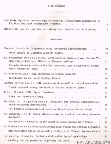 Roczniki Teologiczno-Kanoniczne. Tom XXVI, 1979 3. Teologia moralna. Red. Ks. FRANCISZEK GRENIUK
