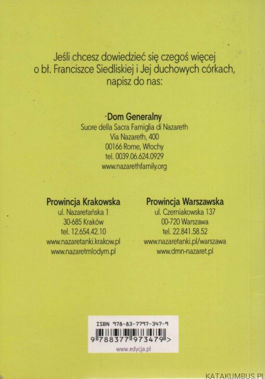Myśli na każdy dzień roku. bł. FRANCISZKA SIEDLISKA