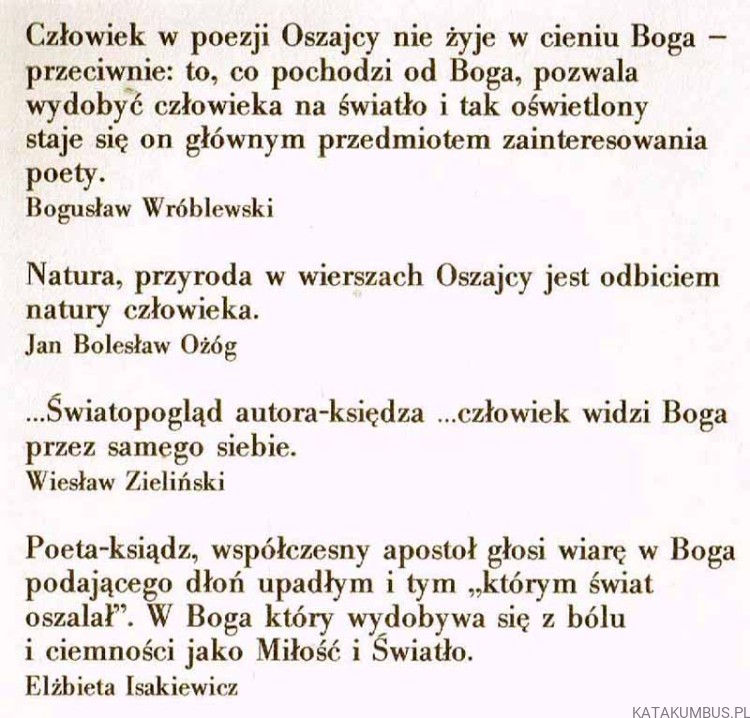 Ty za blisko, my za daleko... / Wacław Oszajca