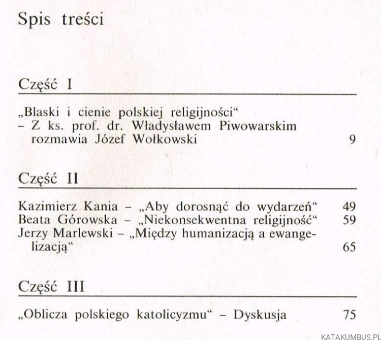Oblicza katolicyzmu w Polsce. PRACA ZBIOROWA