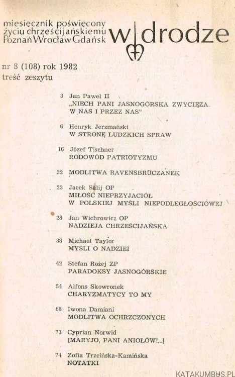 W drodze nr 8 (108) 1982