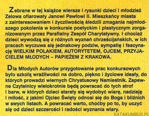 Mój wiersz i rysunek dla Ojca Świętego