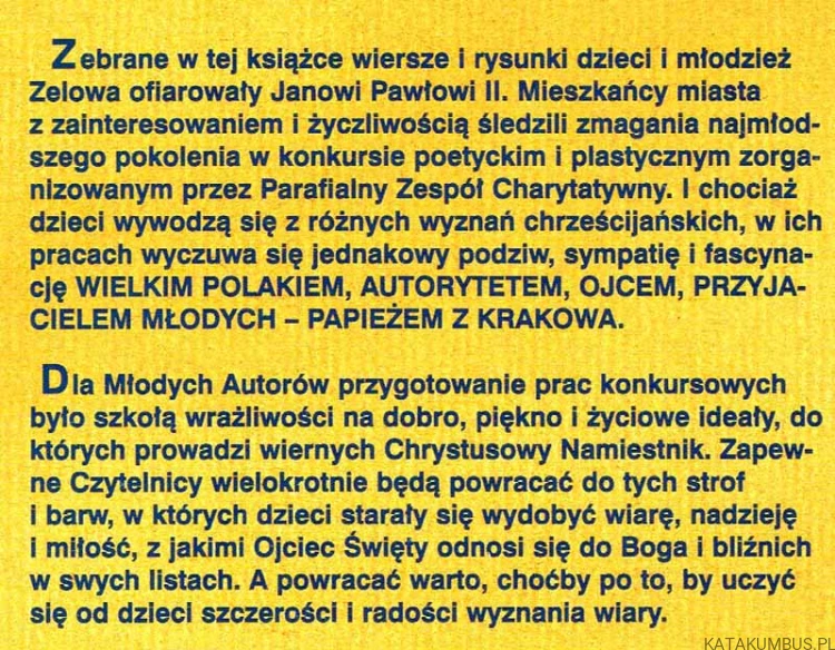 Mój wiersz i rysunek dla Ojca Świętego