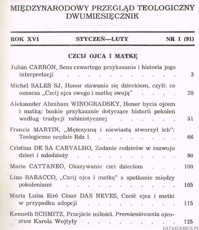 Czcij ojca i matkę / Communio nr 1(91) 1996