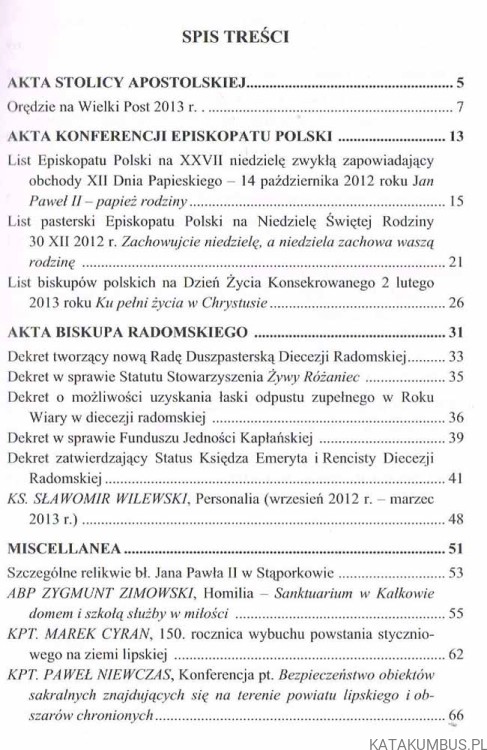 Kronika Diecezji Radomskiej nr 1 (85) 2013