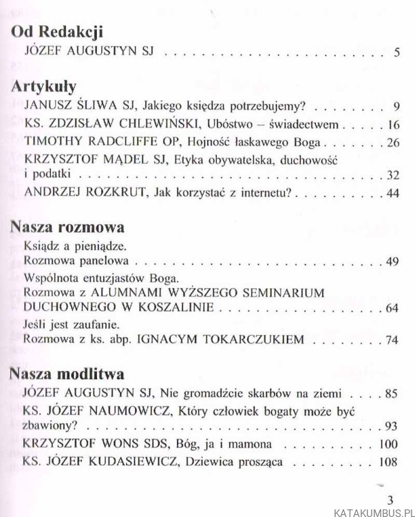 Ksiądz a pieniądze / PASTORES - 10(1) 2001 Zima