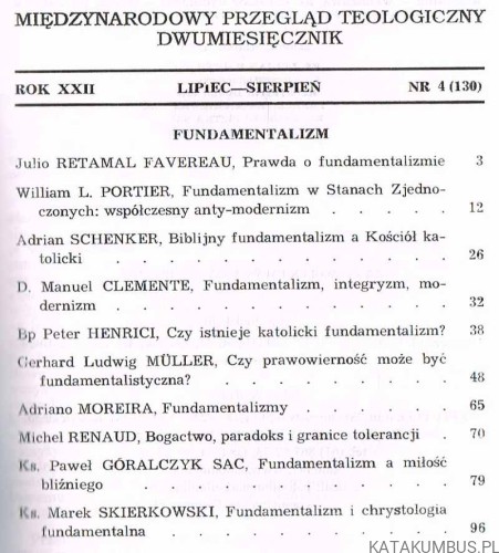 Fundamentalizm / Communio nr 4(130) 2002
