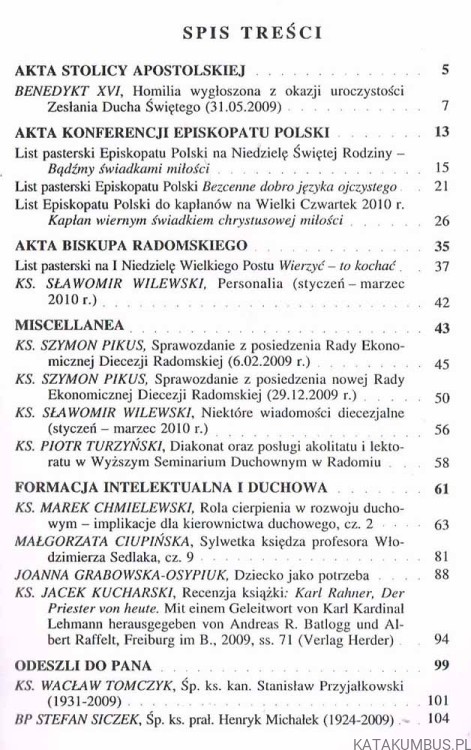 Kronika Diecezji Radomskiej nr 1 (73) 2010