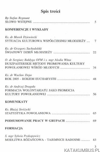 Promocja kultury powołaniowej wśród młodzieży. Red. Ks. BŁAŻEJ STRÓŻYCKI