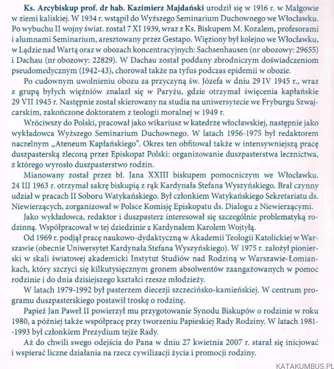 Słuchać Boga, by żyć. ARCYBISKUP KAZIMIERZ MAJDAŃSKI