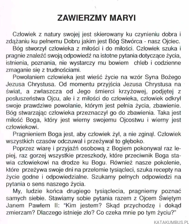 Kazania polskie. Pośrodku nocy zawierzmy Maryi. Ks. HENRYK MICHALAK