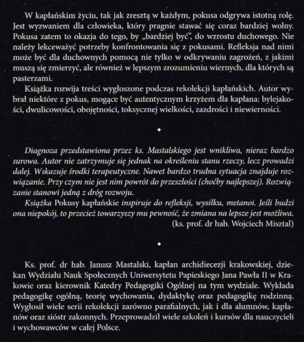 Pokusy kapłańskie. Ks. JANUSZ MASTALSKI