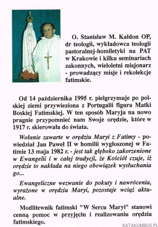 W sercu Maryi. Modlitewnik fatimski. STANISŁAW MARIA KAŁDON OP