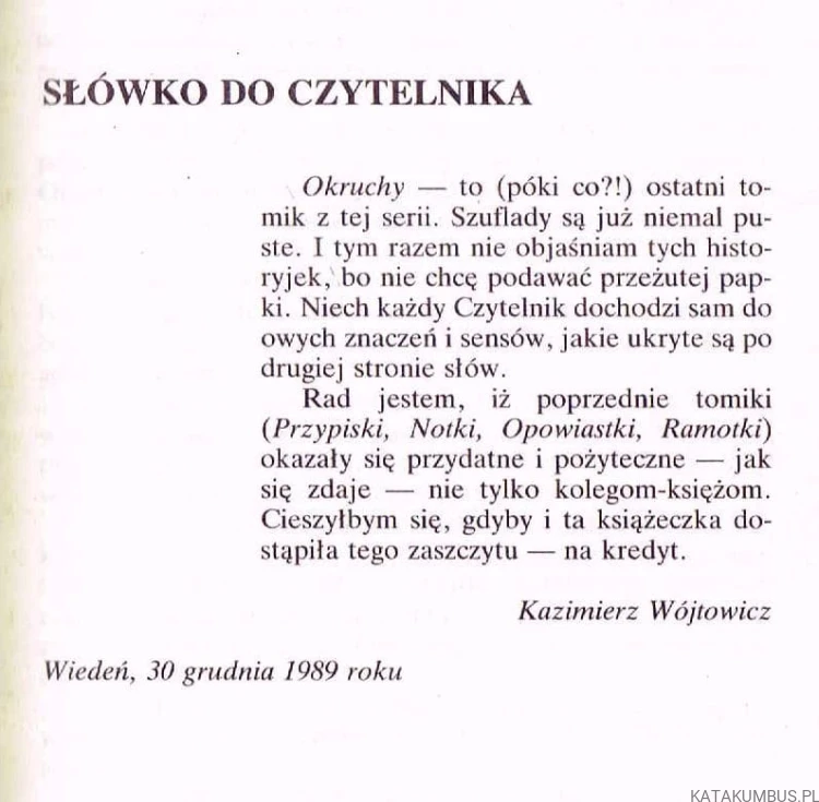 Okruchy. KAZIMIERZ WÓJTOWICZ
