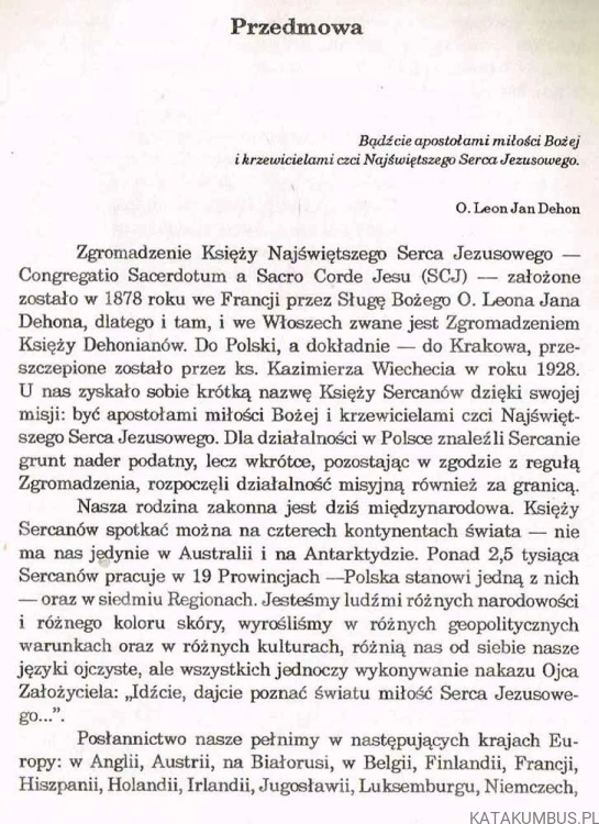 Idźcie, dajcie ludziom poznać miłość. Ks. STANISŁAW ŚWIĘCH SCJ
