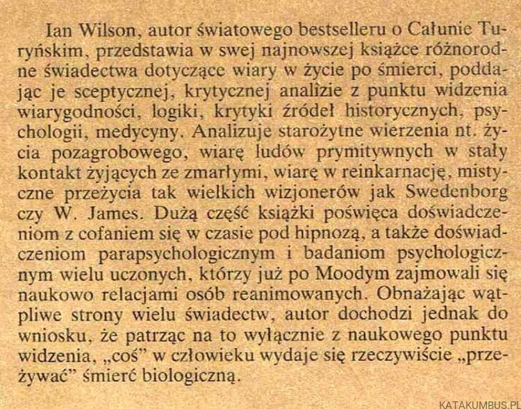 Życie po śmierci. IAN WILSON