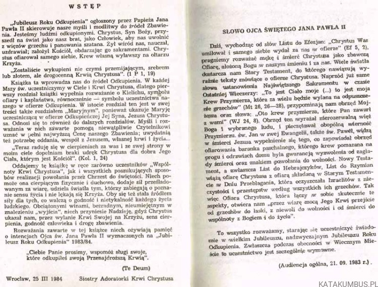 Krew Chrystusa - cena naszego zbawienia. JÓZEF WARMIŃSKI