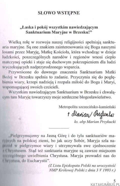 Opowieść o Brzeskiej Madonnie. Ks. JANUARY ŻELAWSKI