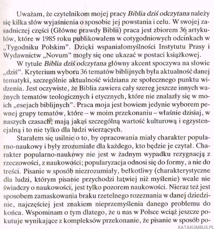 Biblia dziś odczytana. MARIAN CZAJKOWSKI