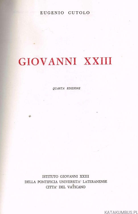 Giovanni XXIII. EUGENIO CUTOLO