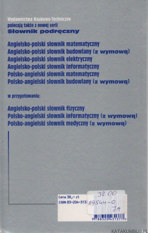 Polsko-angielski słownik elektryczny. red. MARTA JECZEŃ-BAŃKOWSKA