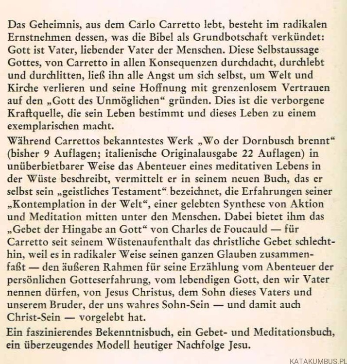 Denn du bist mein Vater. CARLO CARRETTO