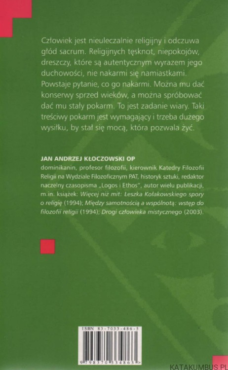 Szkoła duchowości. JAN ANDRZEJ KŁOCZOWSKI OP