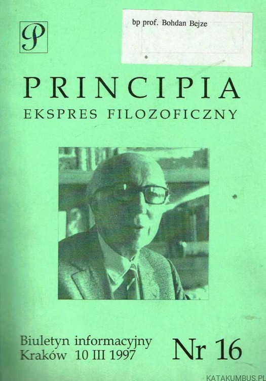 Principia Nr 16. bp prof BOHDAN BEJZE