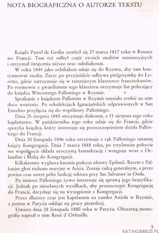 Czcigodny Wincenty Pallotti. PAWEŁ DE GESLIN
