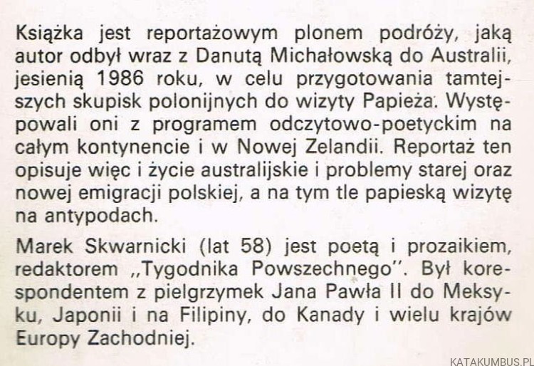 Australijska wiosna. MAREK SKWARNICKI