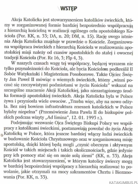 Statut Akcji Katolickiej w Polsce. PRACA ZBIOROWA