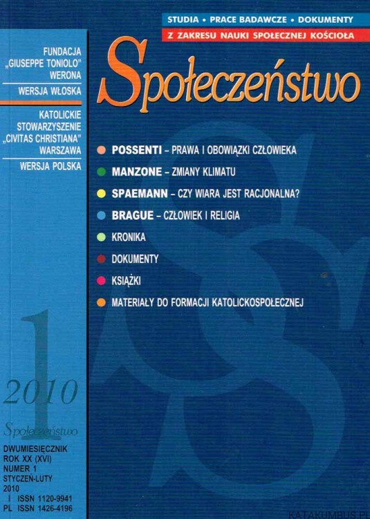Społeczeństwo nr 1 2010. Red. ZBIGNIEW BOROWIK