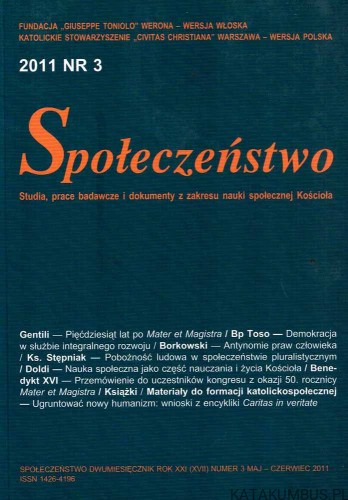 Społeczeństwo nr 3 2011. Red. ZBIGNIEW BOROWIK