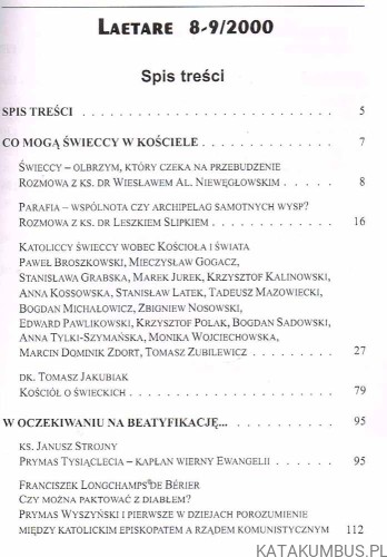 Laetare 8-9/2000. PRACA ZBIOROWA
