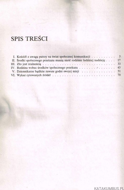 O środkach komunikacji społecznej. JAN PAWEŁ II