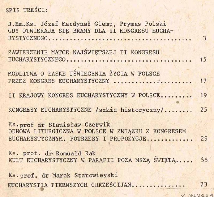 II Kongres Eucharystyczny w Polsce 1. PRACA ZBIOROWA