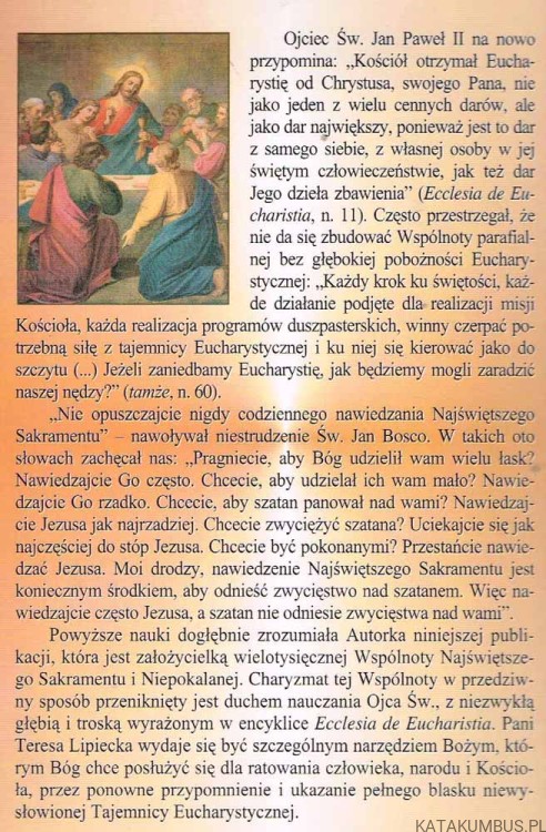 Najświętszy Sakrament światłem dla narodu Polskiego. TERESA LIPIECKA