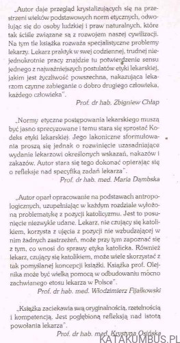 Etyka Lekarska. Ks. STANISŁAW OLEJNIK