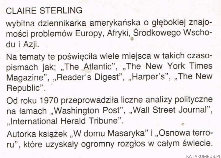 Zamach. CLAIRE STERLING