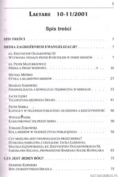 Laetare 10-11/ 2001