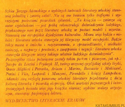 Modele miłości i wzory człowieczeństwa. JERZY ADAMSKI
