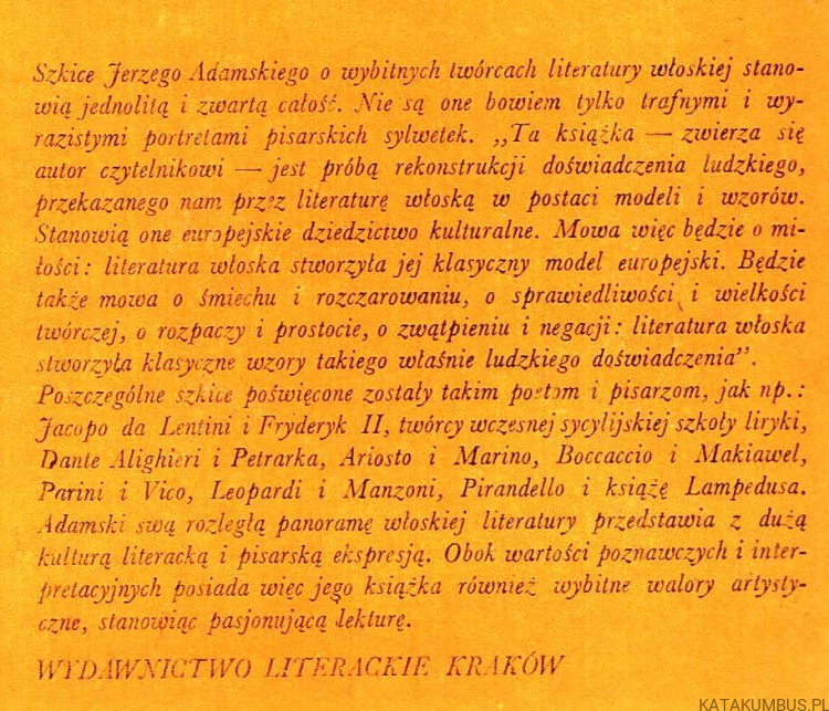 Modele miłości i wzory człowieczeństwa. JERZY ADAMSKI