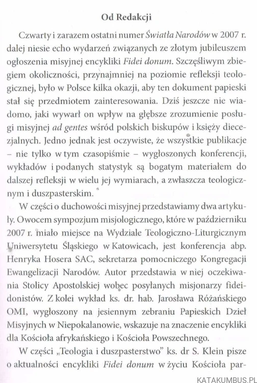 Światło Narodów. Kwartalnik nr 147. PAPIESKA UNIA MISYJNA