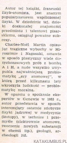 Atom władca świata. CHARLES-NOEL MARTIN